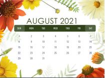 Календарь на август 2021