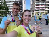 Михаил Романчук и Элина Свитолина с олимпийскими медалями