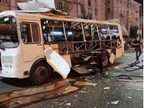 Автобус в Воронеже после взрыва