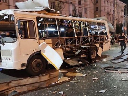 Автобус в Воронеже после взрыва