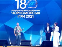Александр Швец на сцене Черноморских Игр