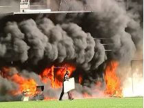 Пожар на стадионе в Андорре