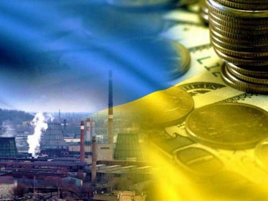 Панорама Києва та гроші&nbsp;— колаж