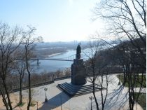 Вид на левый берег Киева с Владимирской горки