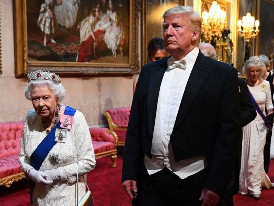 Дональд Трамп и королева Елизавета