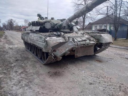 Подбитый российский танк на Полтавщине 
