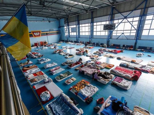 Приміщення, де прийняли біженців на Закарпатті