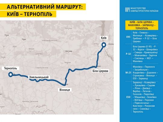 маршрут Киев-Тернополь