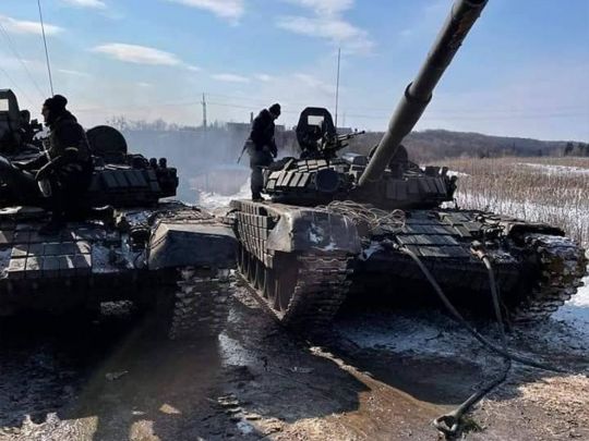 Разбитый танк оккупантов