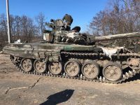 Уничтоженный в Украине рашистский танк