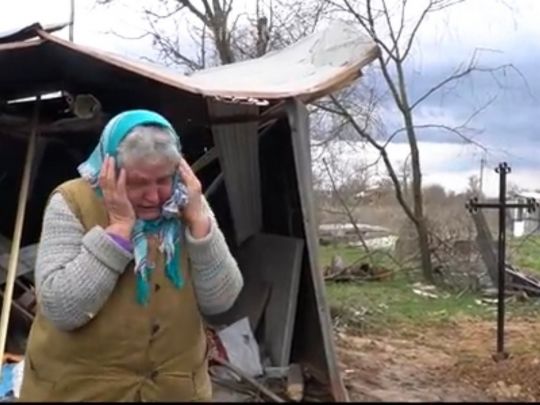 женщина, у которой российские оккупанты под Киевом убили сына