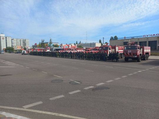 Протест пожарных в Энергодаре