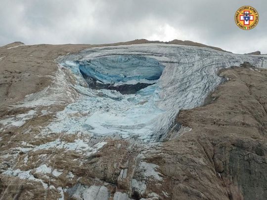 Гора Мармолада после схода ледника