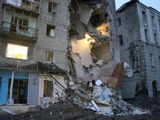 Разрушенный дом в Харькове