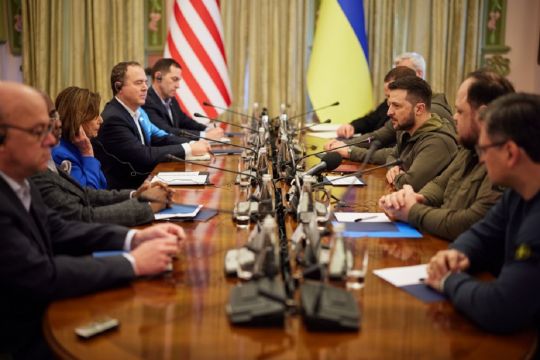 Ненсі Пелосі та Володимир Зеленський