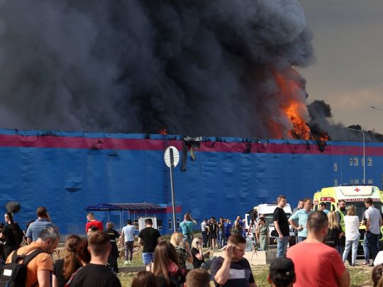 Пожар на складе Ozon в Подмосковье