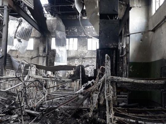 Одне з приміщень колонії в Оленівці після ракетного удару