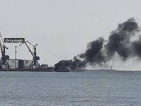 Пожар в порту Бердянска