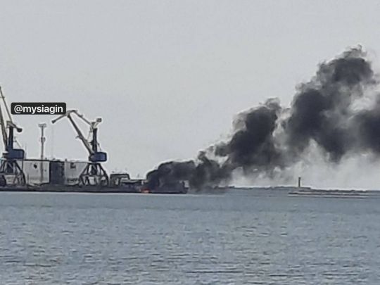 Пожежа в порту Бердянська