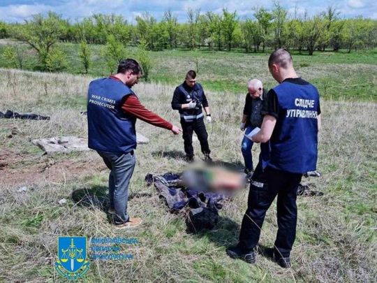 общая могила убитых украинцев в Николаевской области 