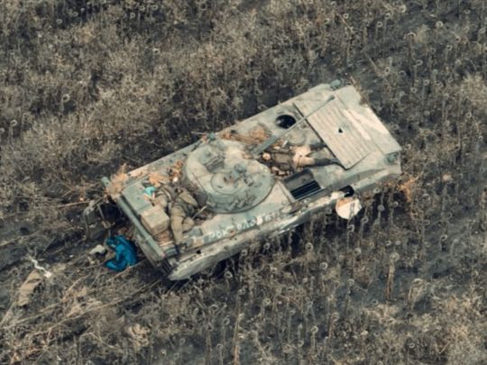 Уничтоженный вражеский танк