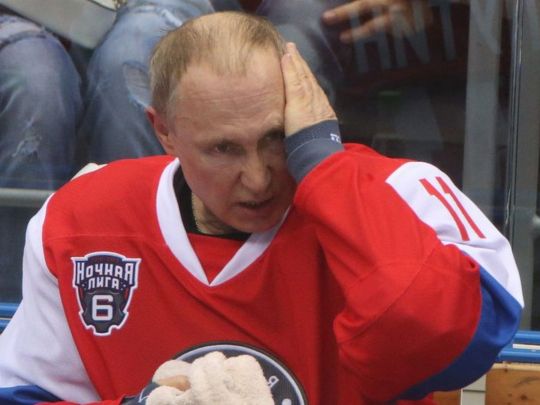 Путин на хоккейном матче