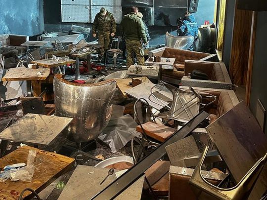 Кафе в Петербурге после взрыва