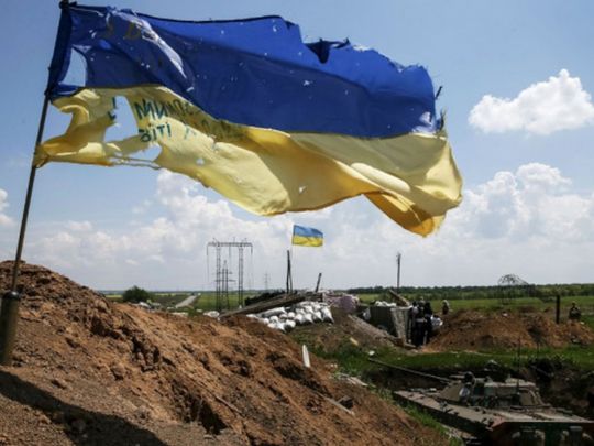 Флаг Украины на позициях
