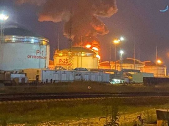 Пожар на нефтебазе в Краснодарском крае рф