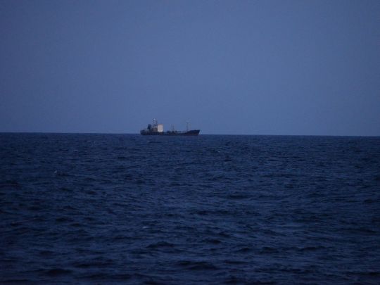 российский корабль в Северном море