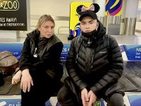 Андрей Данилко с Инной Билоконь в аэропорту
