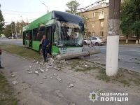 Тролейбус врізався в стовб