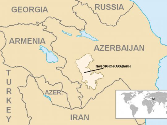 Нагорный Карабах на карте