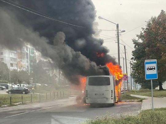 Пожар в салоне автобуса