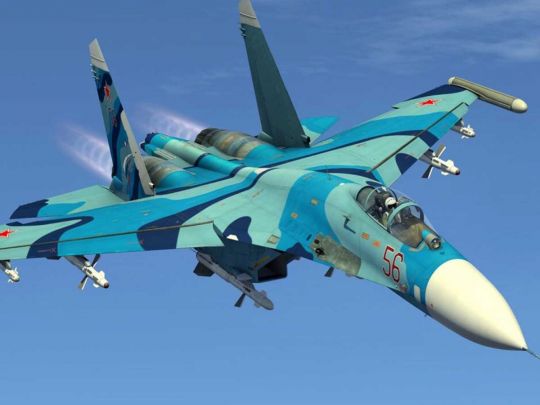 Російський винищувач з різними типами зброї