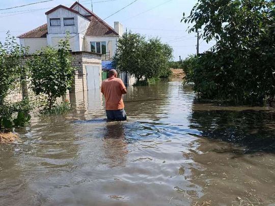 Затопленный район в Херсоне