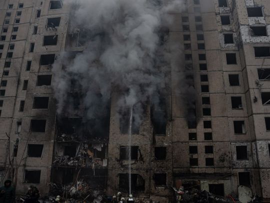 Разрушенный дом на Соломенке в Киеве