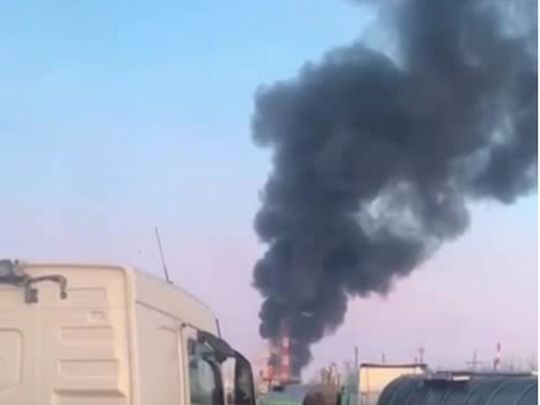 Пожар на НПЗ в Рязани