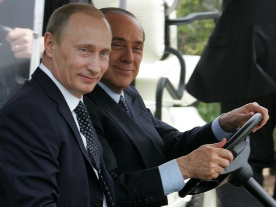 Путін і Сільвіо Берлусконі