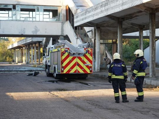 Рятувальники на місці влучання