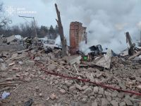 Росіяни вдарили по селу Омельник. Фото ДСНС