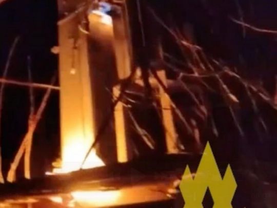 Партизани спалили трансформатор у Підмосков'ї. Фото «АТЕШ»