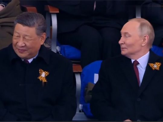 Лидер КНР стал центральным гостем в москве 9 мая. Фото - скриншоть