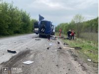 Росіяни вдарили автобусом у районі Білопілля, фото Сумська ОВА