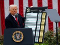 Трамп представляет списки пошлин против стран. Фото Reuters/Carlos Barria 