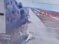 Скрин відео атаки України на аеродромі Бєлая