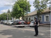 Поліція в Житомирі на місці інциденту, фото Нацполіція
