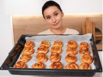 Мягкие и воздушные булочки с яблочной начинкой, фото скриншот видео