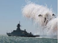 Российский корвет "Буян-М" поражен дроном, фото из открытых источников