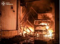 В результате удара в Одессе вспыхнул пожар, фото ГСЧС